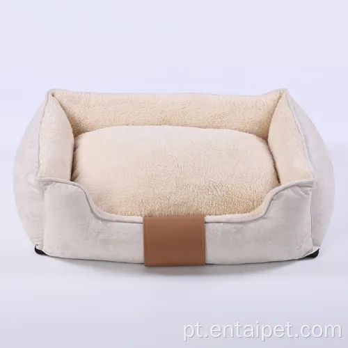 Pet Luxury Plexush Cama de cachorro confortável Bolster retangular